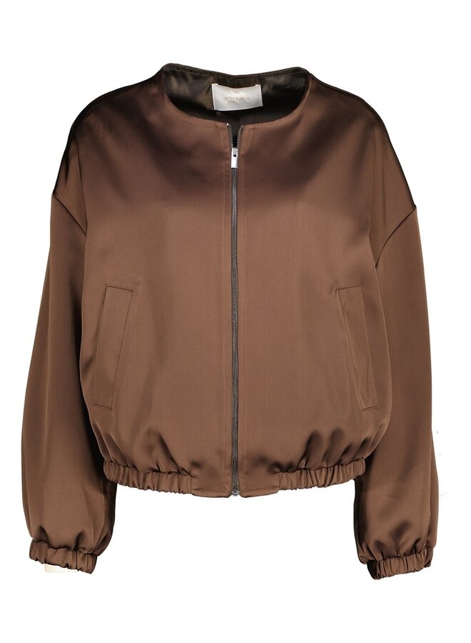Bomber Jasje Satijn Acosse B511-SET4 Spa Blouse - Choco2