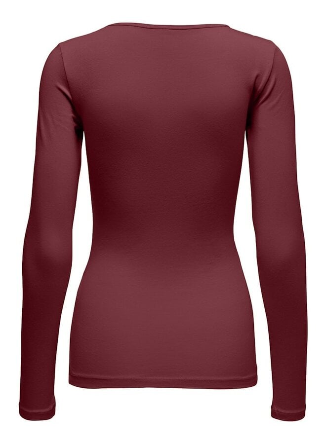 Only T-shirt Long Sleeve ONLLIVE 15204712 - Cabernet