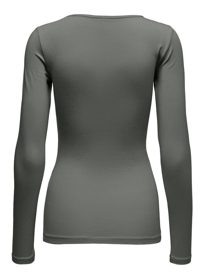 Only T-shirt Long Sleeve ONLLIVE 15204712 - Castor Gray
