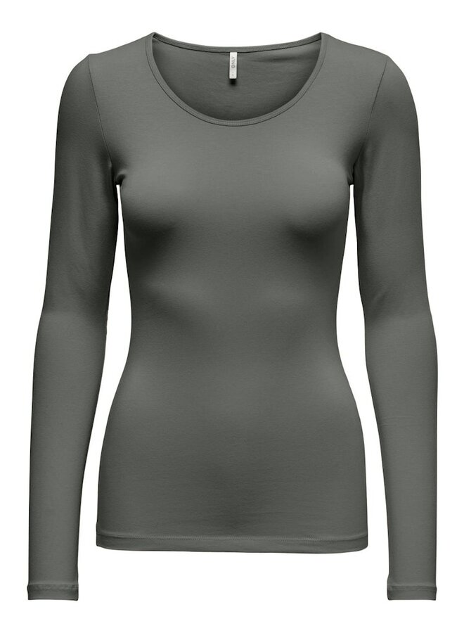 T-shirt Long Sleeve ONLLIVE 15204712 - Castor Gray