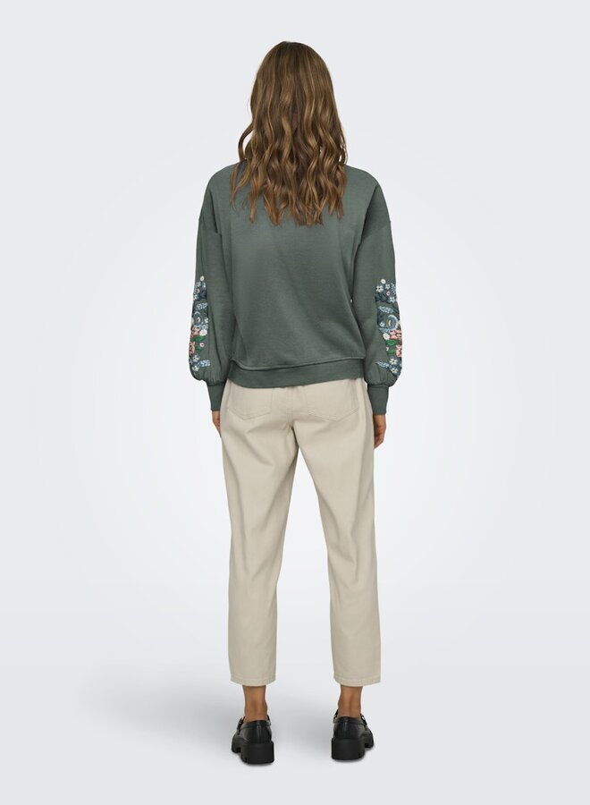 Only Trui Flower 15216364 - Balsam Green