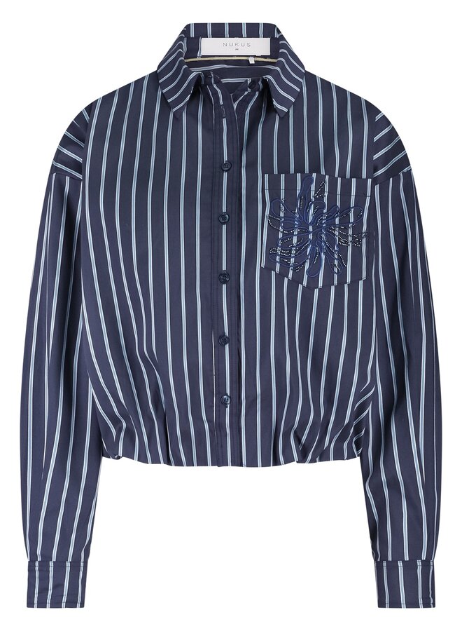 NUKUS Stripe Blouse Ariana NKF02071 - 280 Navy/Ice
