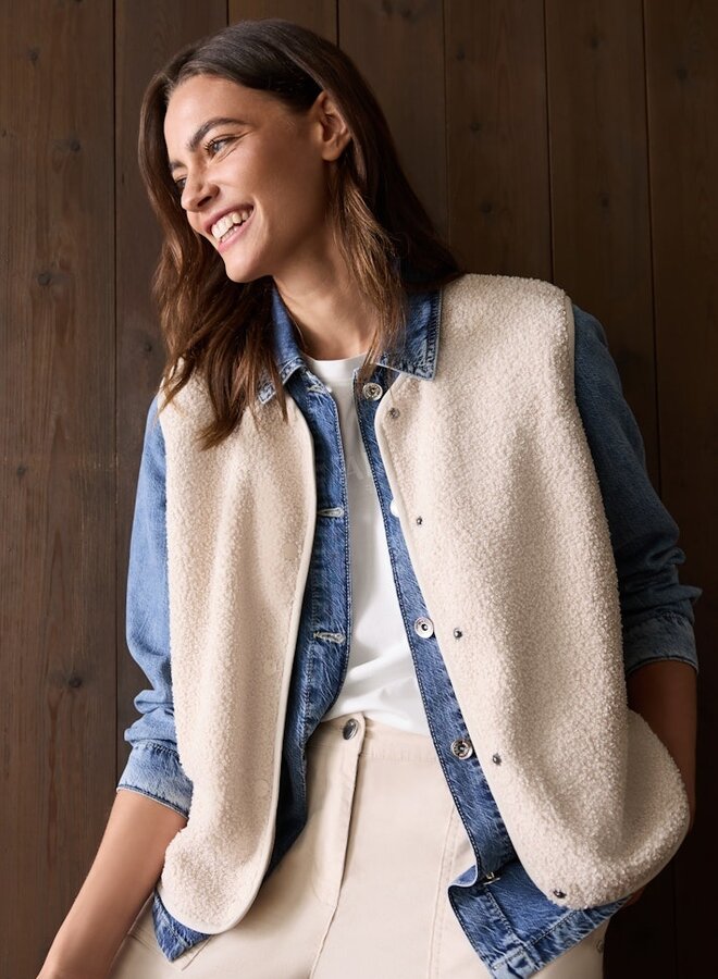 Cecil Teddy Gilet teddy 15641 - Vanilla White