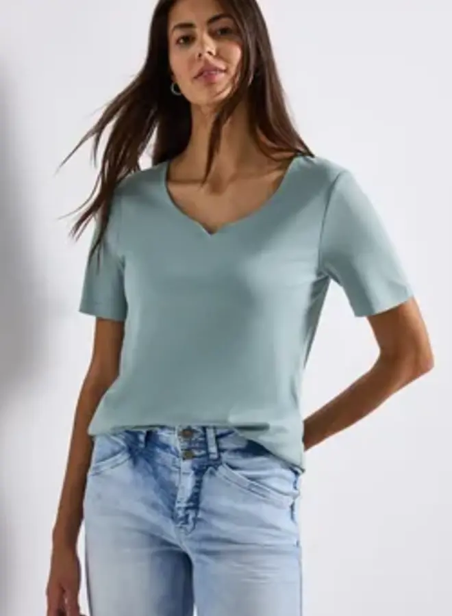 Shirt Heart Neckline - 17020 Arona Blue