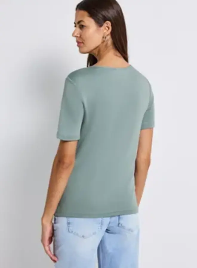 Street One Shirt Heart Neckline - 17020 Arona Blue