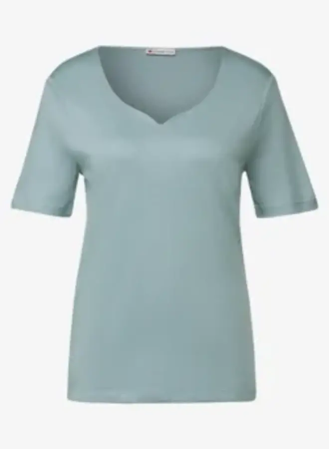 Street One Shirt Heart Neckline - 17020 Arona Blue