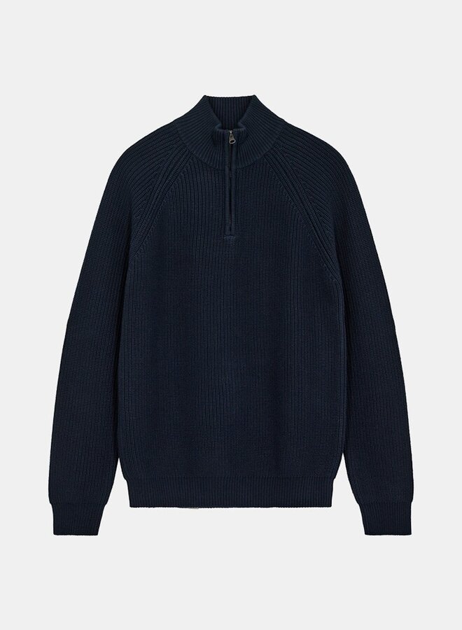 Anerkjendt Half Zip Trui AKSUNE PATENT 902026  - 3059 Sky Captain