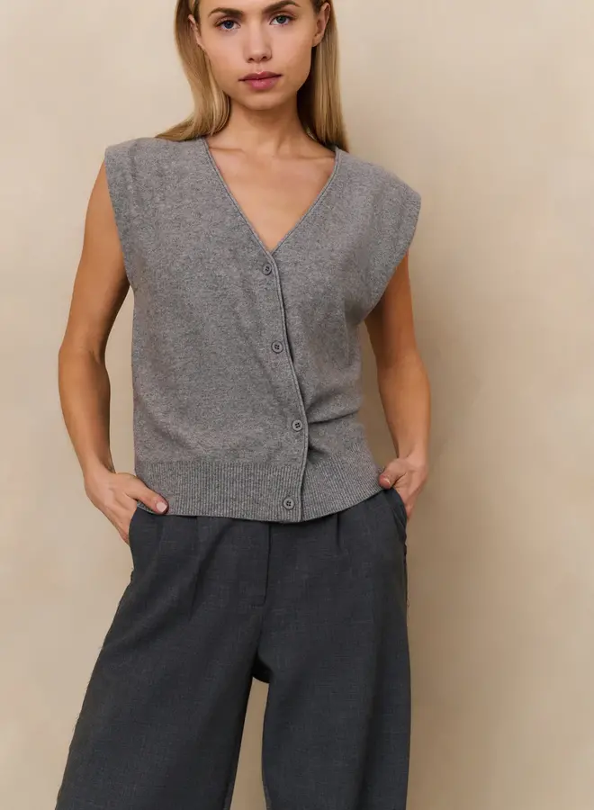 YAYA Gilet Met V-Hals 01-010120-508 - 99022 Medium Grey Melange