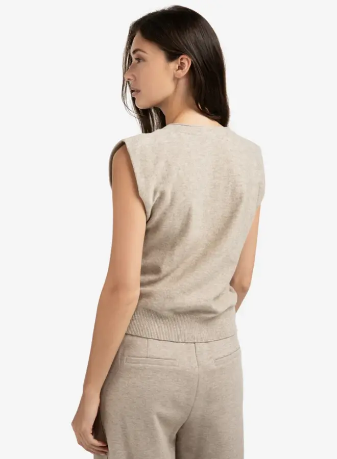 YAYA Gilet Met V-Hals 01-010120-508 - 99007 Sand Melange