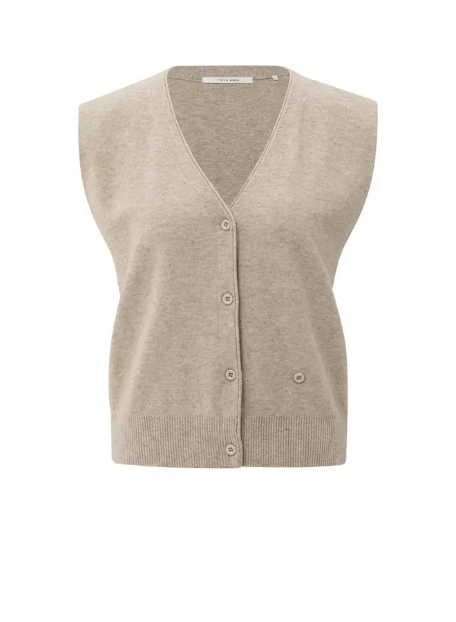 YAYA Gilet Met V-Hals 01-010120-508 - 99007 Sand Melange