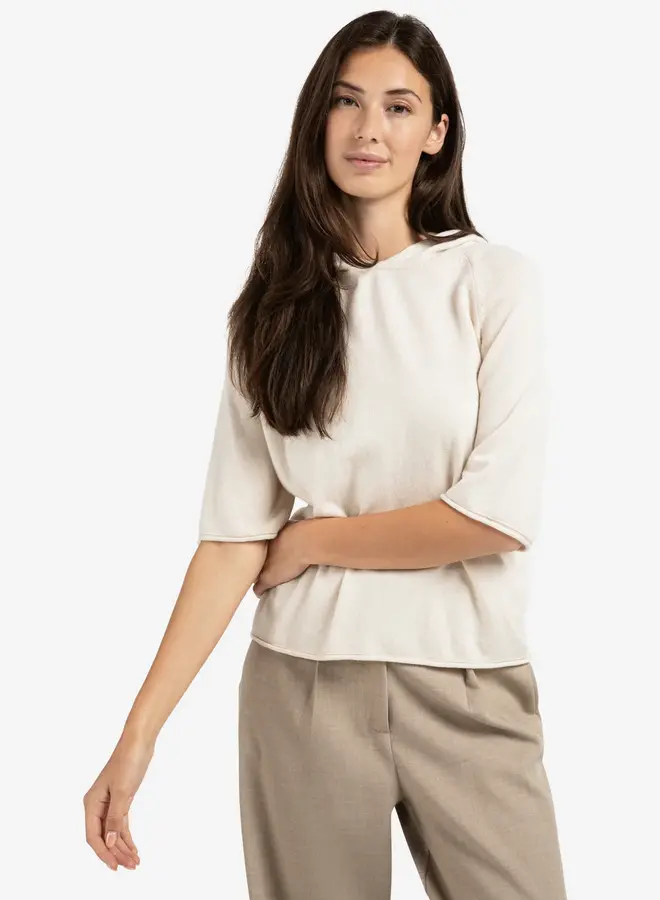 YAYA Hoodie Met Korte Mouw 01-000486-508 - 99005 Chalk White