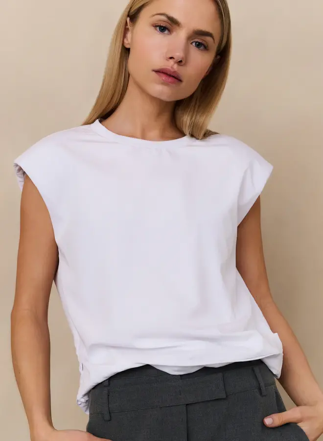 Top Met Schoudervulling 01-701315-508 - 00000 Pure White