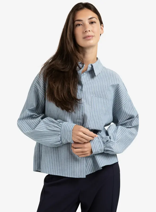 YAYA Gestreepte Blouse 01-201178-508 - 990001 Vintage Blue Dessin