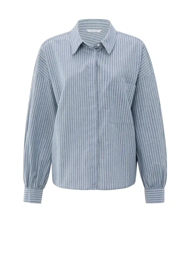 YAYA Gestreepte Blouse 01-201178-508 - 990001 Vintage Blue Dessin