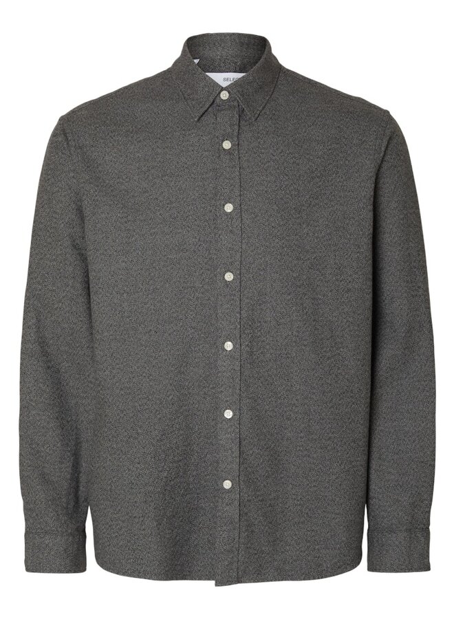 selected Overshirt BRUSHED 16098234 - Gray Flannel