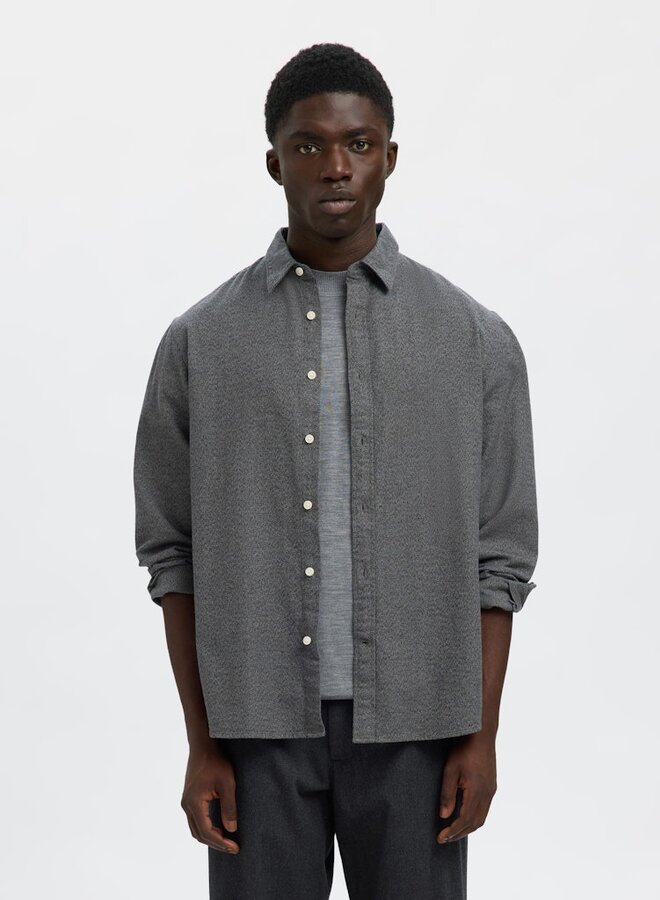 selected Overshirt BRUSHED 16098234 - Gray Flannel