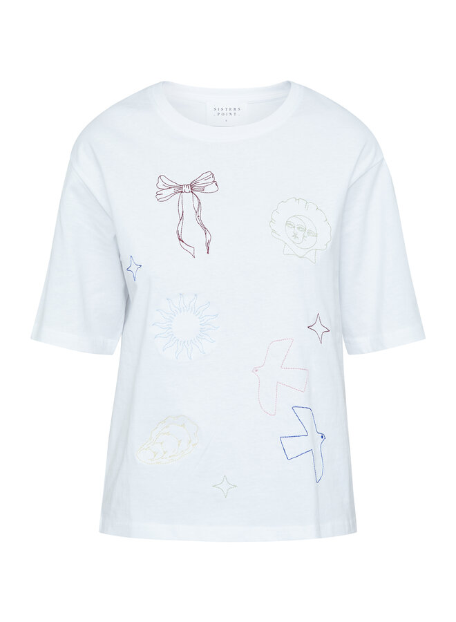 Sisters Point T-Shirt HEDA 18802 - 801 White/Multi