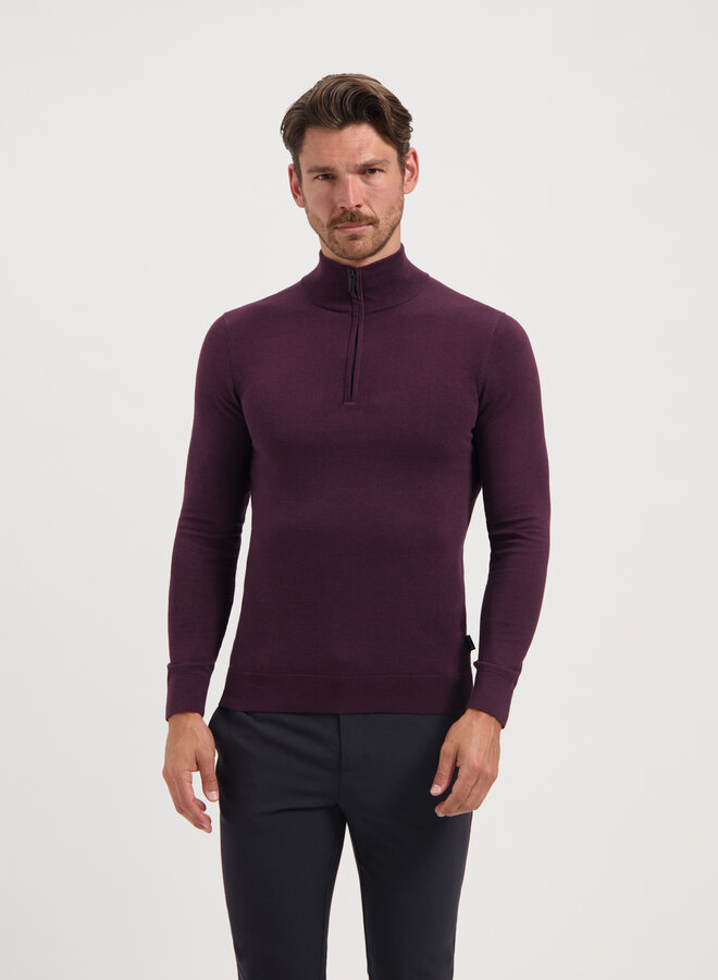 Half-Zip Trui 19480 - 80012 Plum Melange