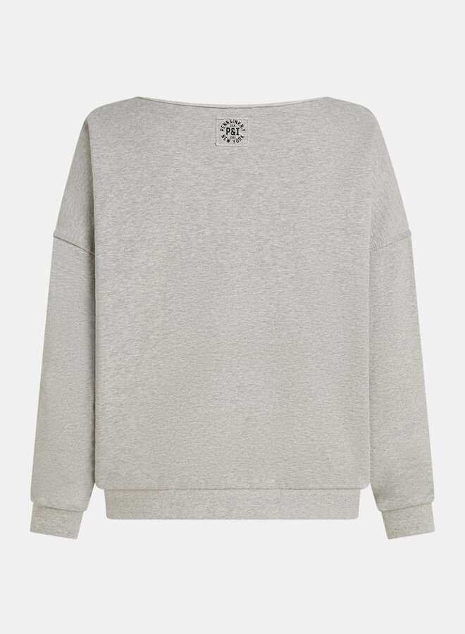 Penn&Ink Sweater print W25F1703 - Grey Mel