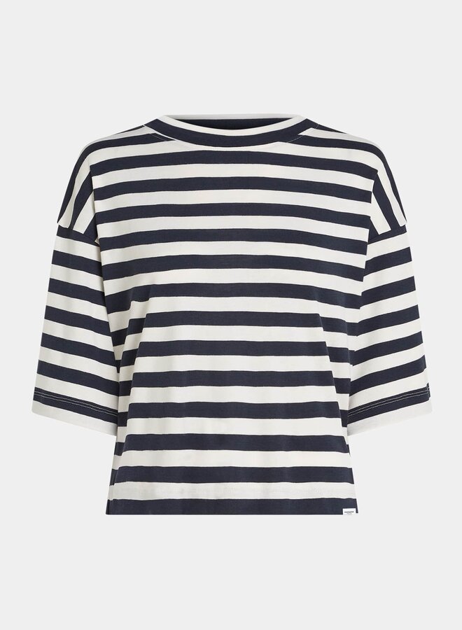 Penn&Ink Top W25T1188 - 55/05 Navy-Ecru