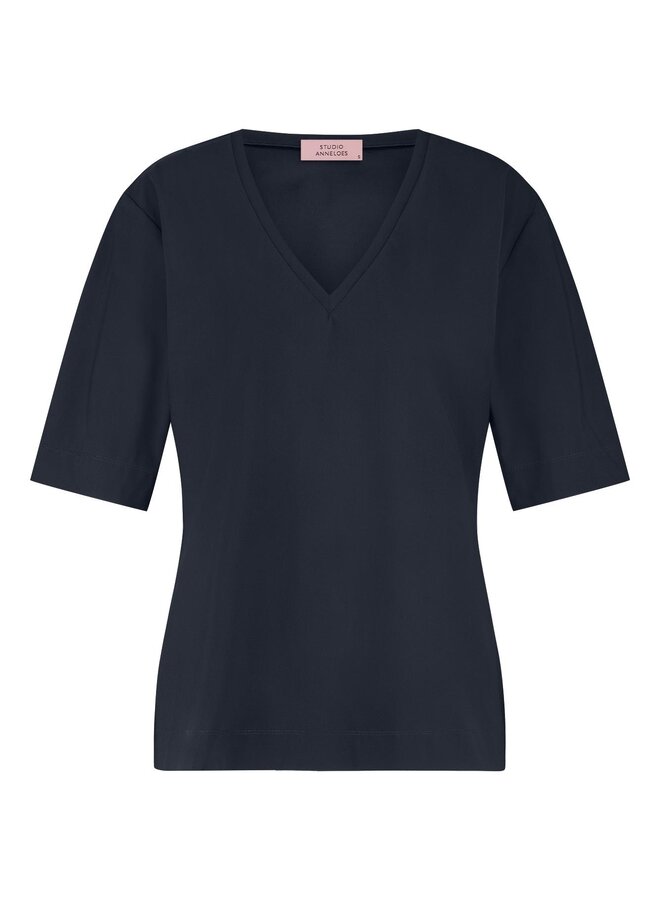 Studio Anneloes T-Shirt Met V-Hals 94845 - 6900 Dark Blue