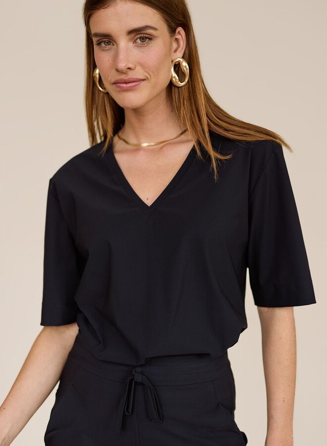 Studio Anneloes T-Shirt Met V-Hals 94845 - 9000 Black