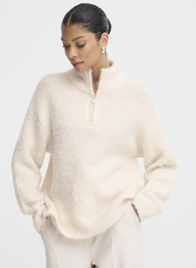 B.Young Half Zip Trui BYOMANTA 20818118 - 1309051 Birch Melange
