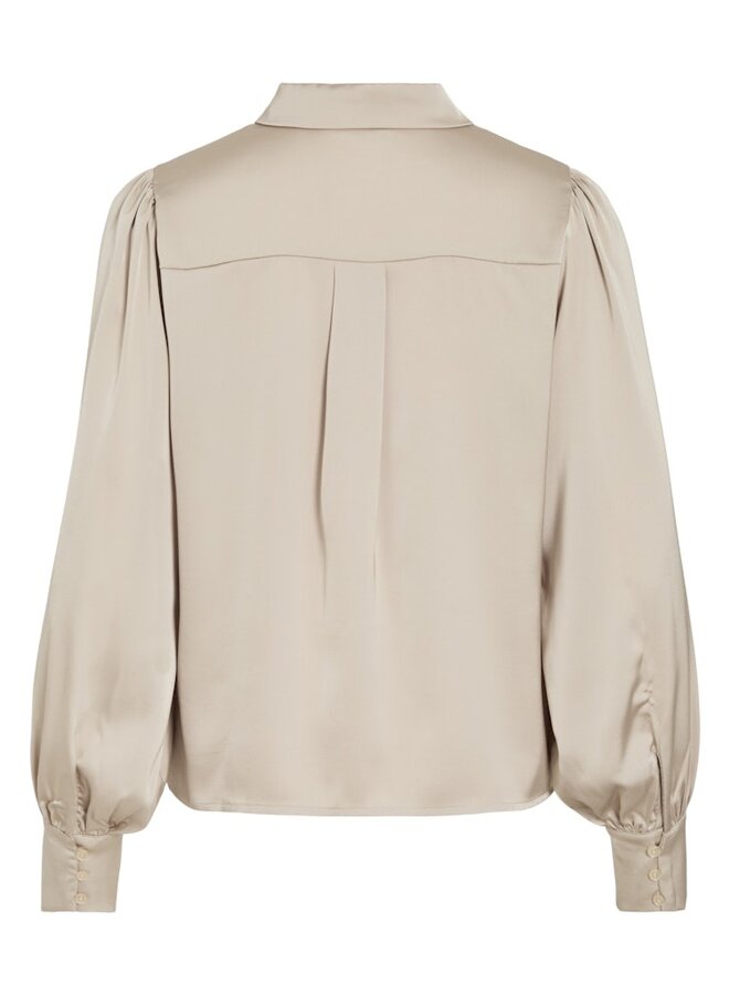 Vila Satijnen Blouse VIENNA 14107462 - Cement