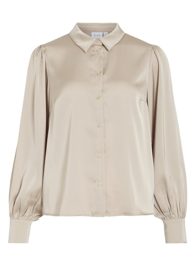 Vila Satijnen Blouse VIENNA 14107462 - Cement