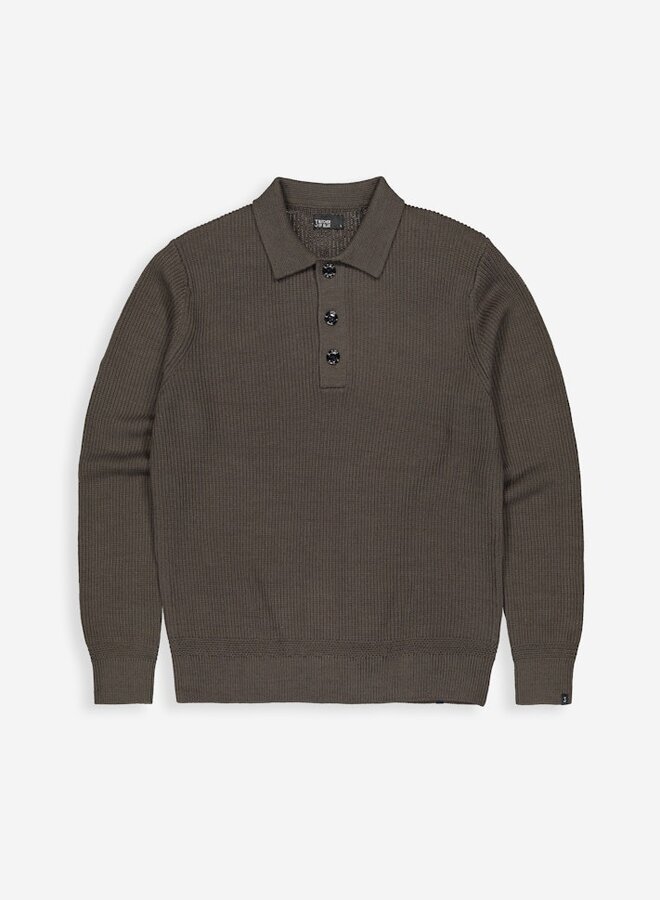 Butcher of Blue Knitted Polo M2516026 - 696 Mocha Brown