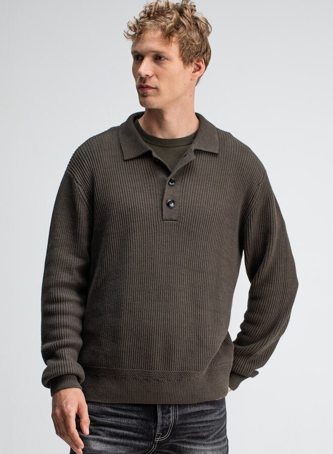 Knitted Polo M2516026 - 696 Mocha Brown