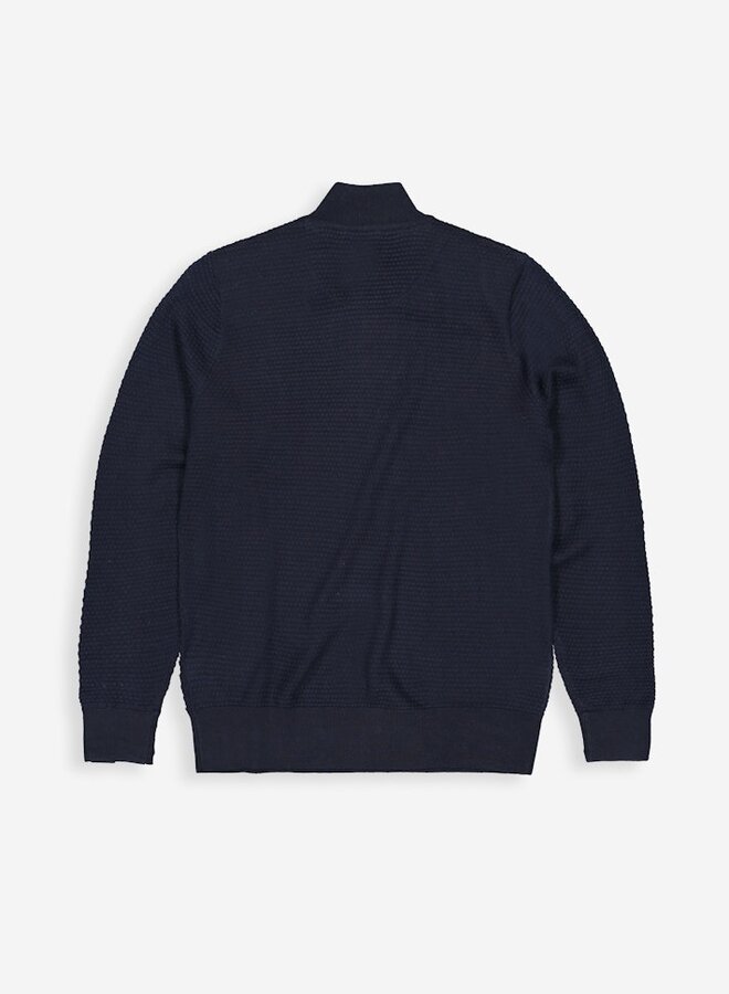 Butcher of Blue Structure Halfzip trui M2526003 - 890 Alaska Blue