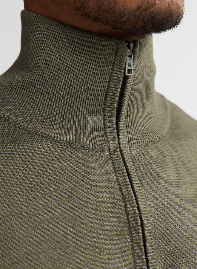 Petrol Half Zip Trui M-3050-KWC207 - 6174 Mossy Stone