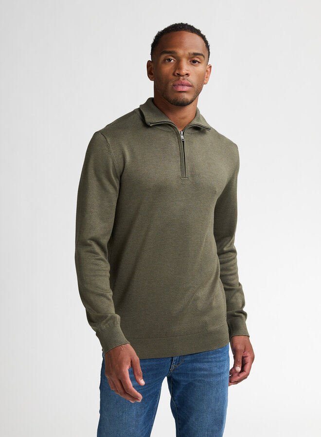 Half Zip Trui M-3050-KWC207 - 6174 Mossy Stone