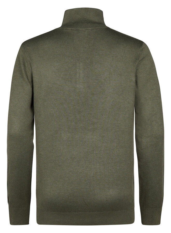 Petrol Half Zip Trui M-3050-KWC207 - 6174 Mossy Stone