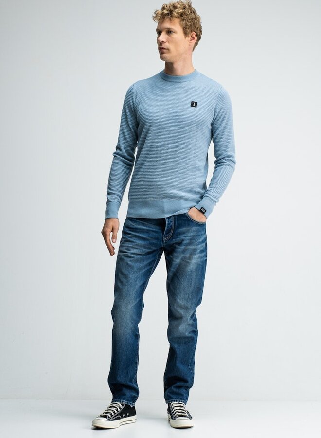 Butcher of Blue Trui Structure Crew M2526002 - 823 Horizon Blue