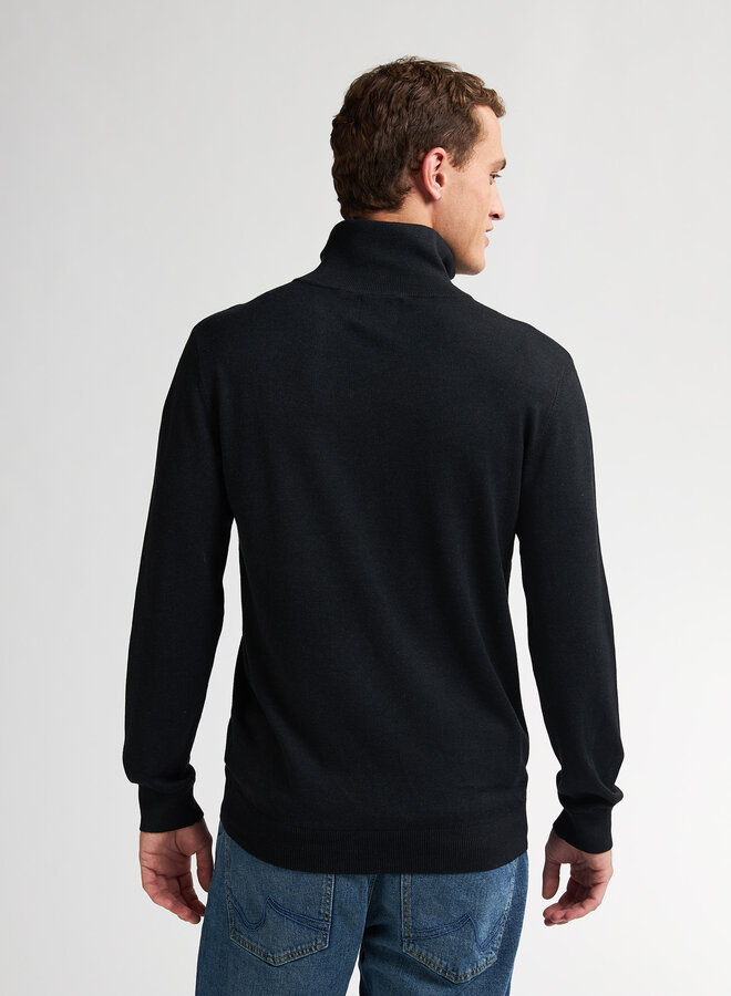 Petrol Half Zip Trui M-3050-KWC207 - 9111 Deep Black