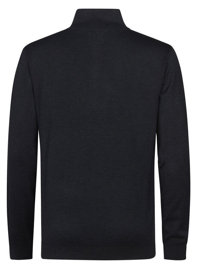 Petrol Half Zip Trui M-3050-KWC207 - 9111 Deep Black