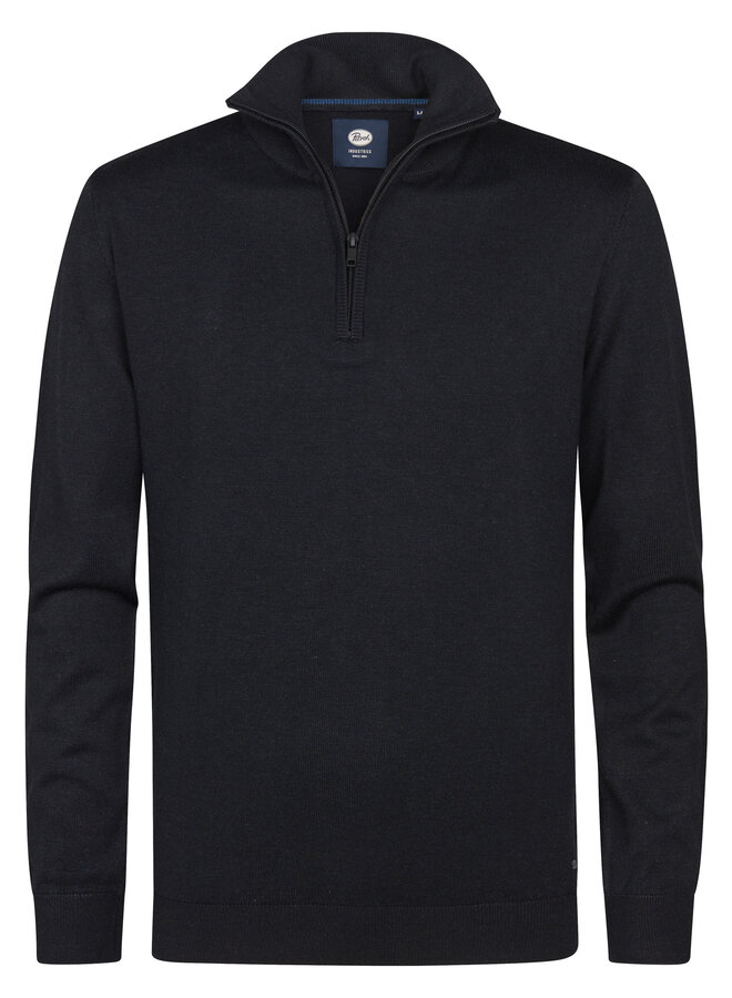 Petrol Half Zip Trui M-3050-KWC207 - 9111 Deep Black