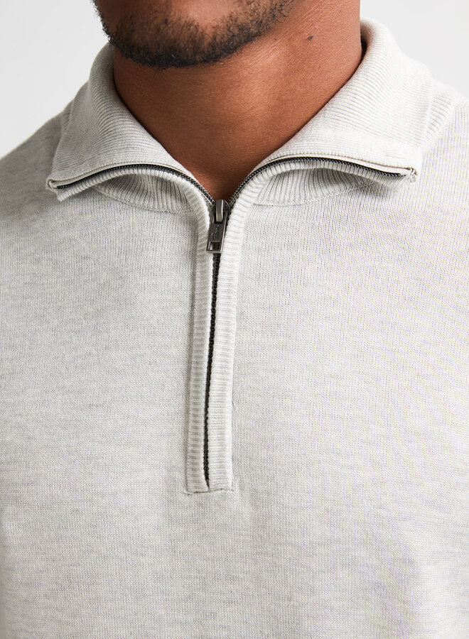 Petrol Half Zip Trui M-3050-KWC207 - 0009 Antique White