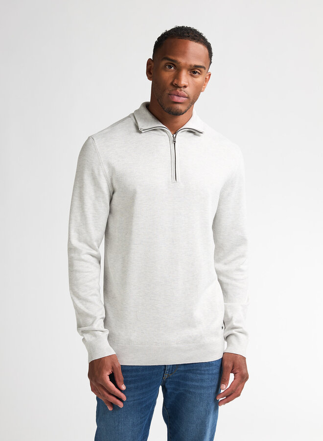 Petrol Half Zip Trui M-3050-KWC207 - 0009 Antique White