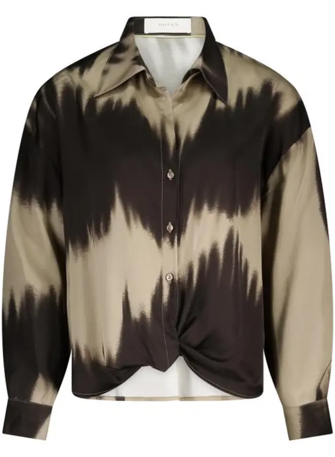 NUKUS Blouse Iris NKF02064 - 304 Sand/Dark Chocolate