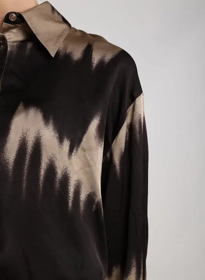 NUKUS Blouse Iris NKF02064 - 304 Sand/Dark Chocolate