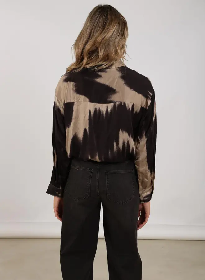 NUKUS Blouse Iris NKF02064 - 304 Sand/Dark Chocolate