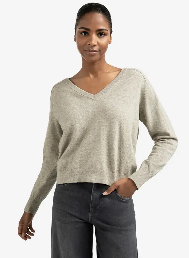 Trui Met V-Hals 01-000494-509 - 99018 Brownish Grey