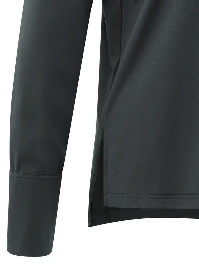 YAYA Longsleeve Met Splitdetail 01-709321-509 - 90205 Oyster Black