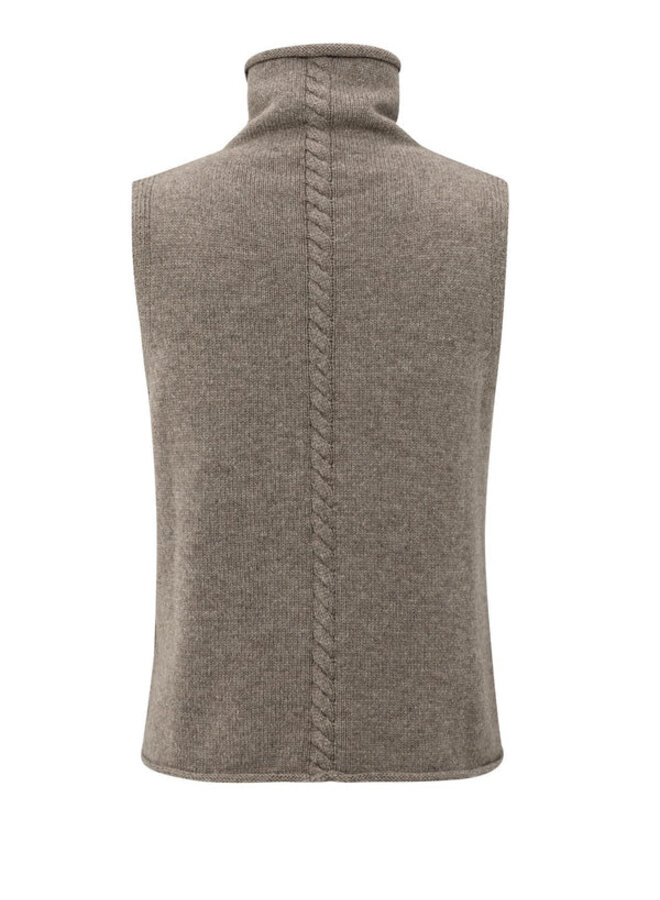 YAYA Mouwloze Trui 01-000492-509 - 990172 Brown Melange
