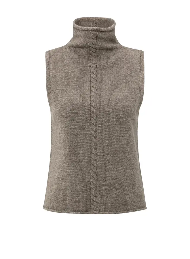 YAYA Mouwloze Trui 01-000492-509 - 990172 Brown Melange