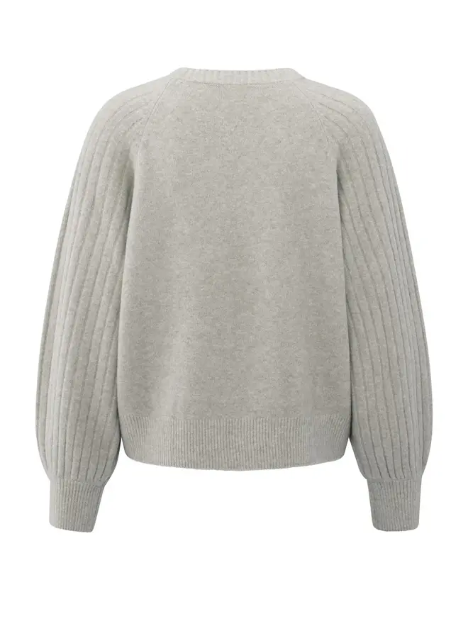 YAYA Trui Met Ronde Hals 01-000410-509 - 990182 Brownish Grey Melange