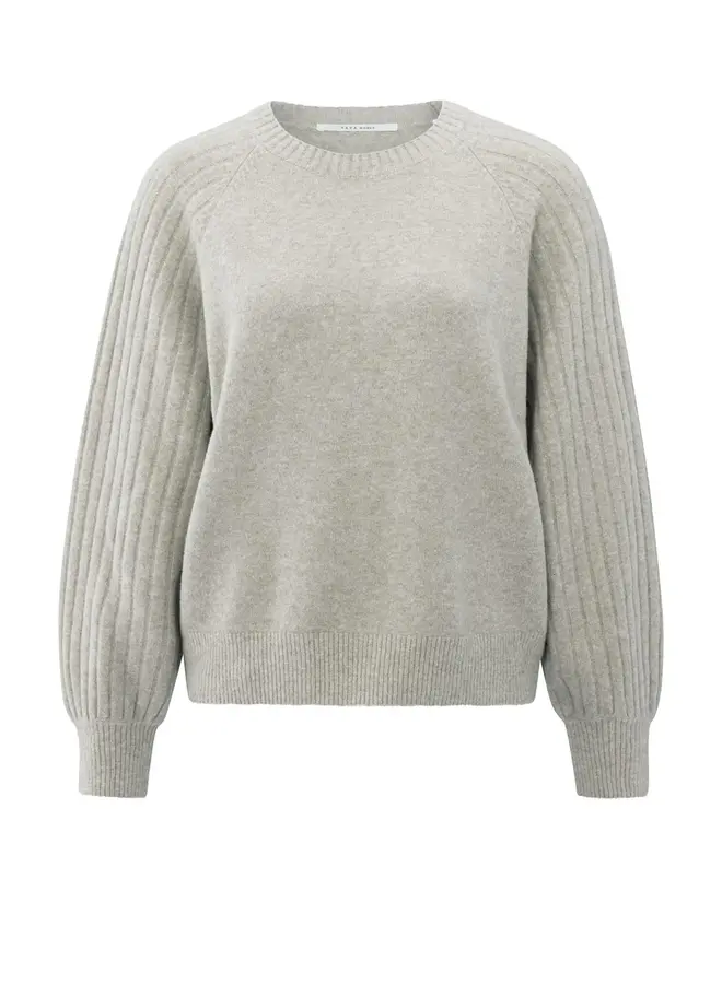 YAYA Trui Met Ronde Hals 01-000410-509 - 990182 Brownish Grey Melange